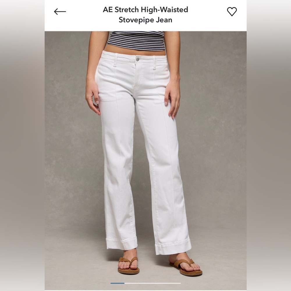 American Eagle Outfitters White High-Rise Flare Jeans